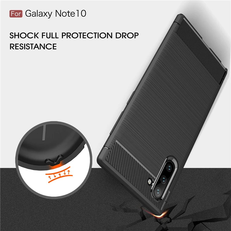 Case For Samsung Galaxy Note 10 Case Shockproof TPU  Carbon Fiber Cover For Samsung Note 10 Cover Case For Samsung Note 10 Plus