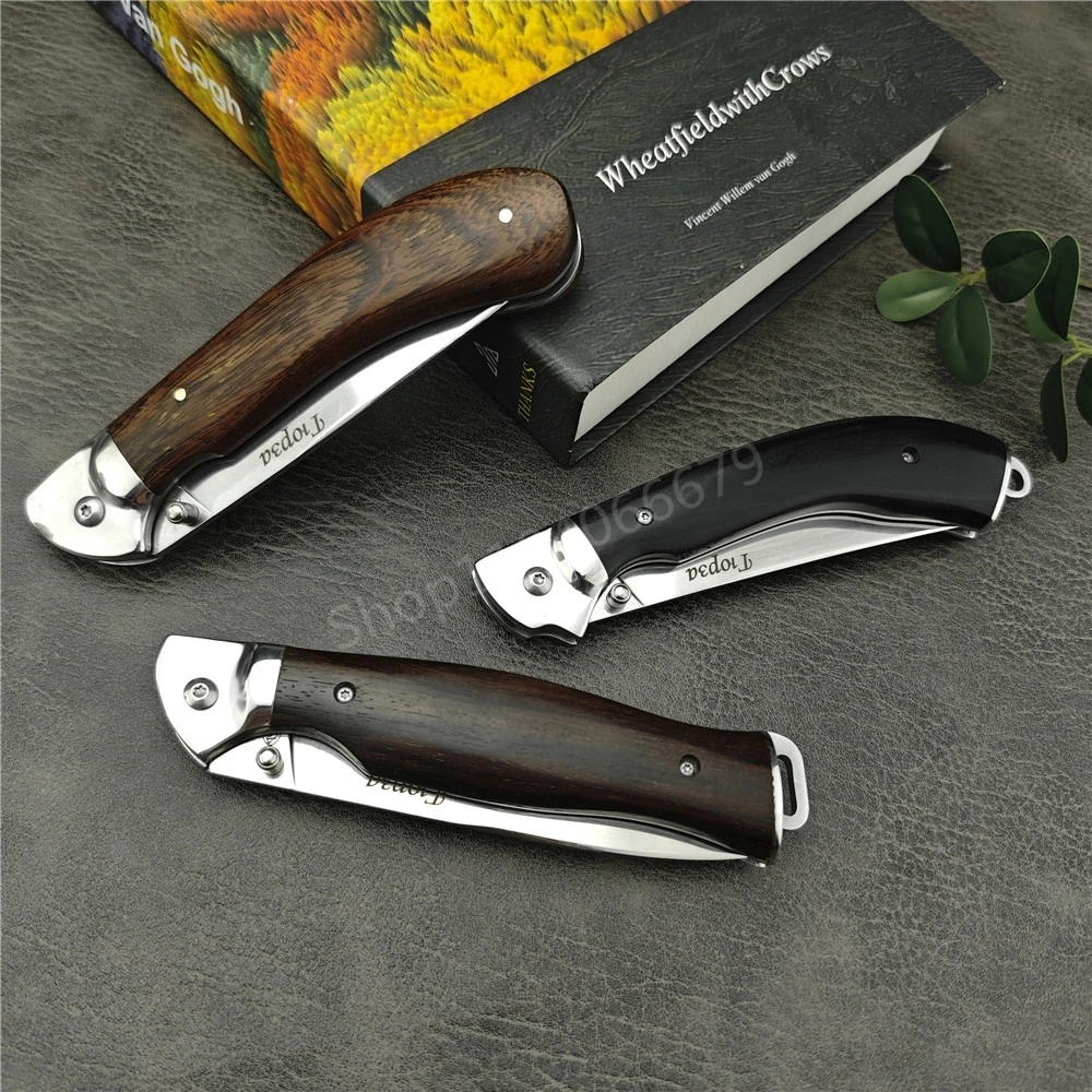 Quality Russian Folding Pocket Knife 440C Blade Ebony Handle Tactical Knives Outdoor EDC Tool Hiking Survival Hunting Tool