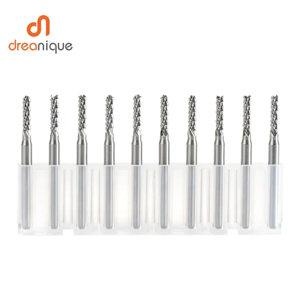 10pcs/set Solid Carbide Corn End mill Milling Cutter Bits D0.8, 1.0, 1.6, 1.8, 2.4, 3.1 PCB End Mill Cutting Milling Tools