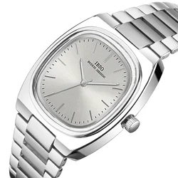 Montre-bracelet carrée en acier étanche pour femme, montre-bracelet de luxe pour femme, horloge à main argentée, cadeaux féminins élégants, haute qualité, mode