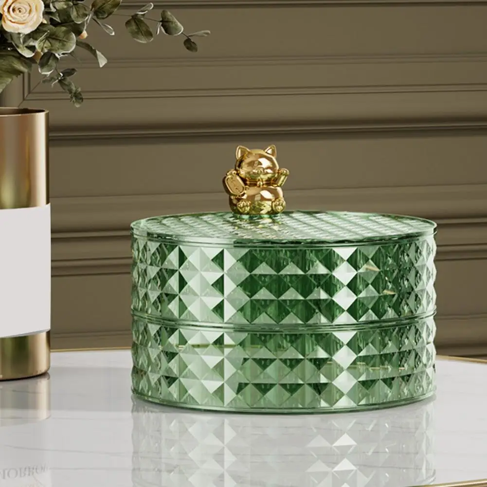 Multi-layered Jewelry Organizer Jewelry Box with Anti-slip Pad Jewelry Storage Box 2 Layers Rotatable Organizer Case Capacity
