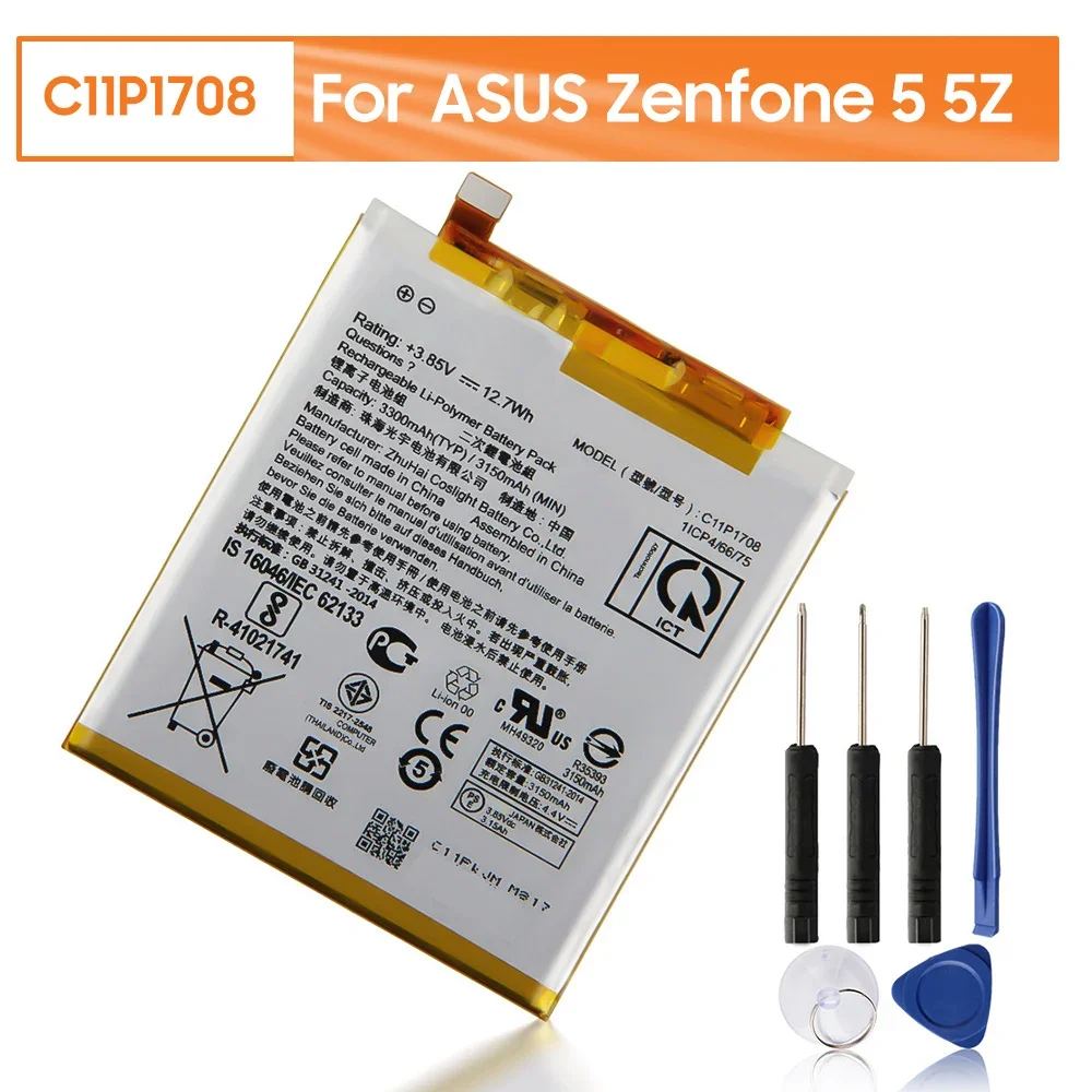 Replacement Phone Battery C11P1708 For ASUS Zenfone 5 5Z ZE620KL X00QD ZS620KL Z01RD