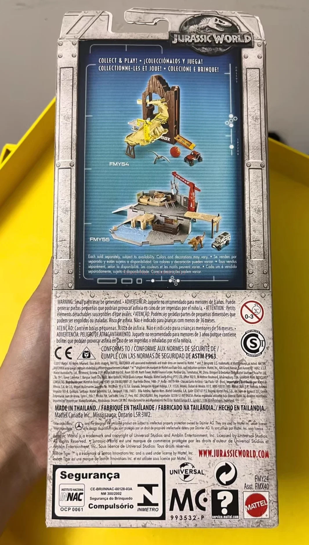 รถโมเดลไดแคสต์จากภาพยนตร์จูราสสิคพาร์ค ชุด 5 คัน FMX40 ขนาด 1/64 ของเล่นสะสม ของขวัญวันเกิดสำหรับเด็กผู้ชาย