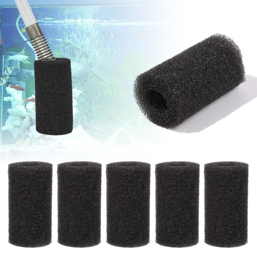 5 Pcs/set Aquarium Biochemical Filter Sponge Fish Tank Inlet Water Pre-Filter Sponge Cartridge Replacement Filter