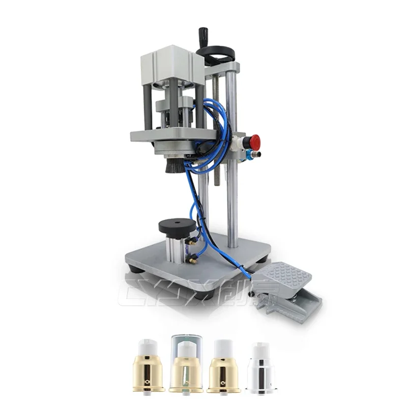 Semi Automatic Pneumatic Glass Plastic Perfume Bottle Capping Machine  Crimping Sealing Closing Machine