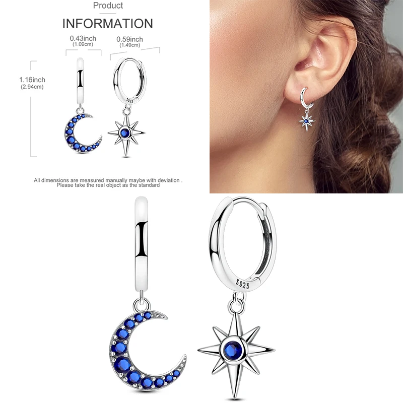 Funkelnde goldene Damen-Creolen aus 925er-Sterlingsilber, Schmetterlings-Ohrringe aus farbigem Zirkonium für Damen, Schmuck, Jahrestagsgeschenk – Detail 16