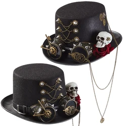 Medieval Steampunk Cosplay Women Lolita Hat  Cap Costume Accessories Dark Gothic Punk Rolplay Headgear Halloween Suit Props