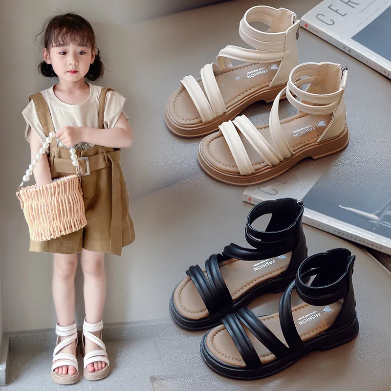 Child Sandals for Girls Kids Shoes Princess Summer Girls Sandals 2023 Gladiator Children\'s Shoe Size 3 4 5 6 7 8 9 2 10 12 Year