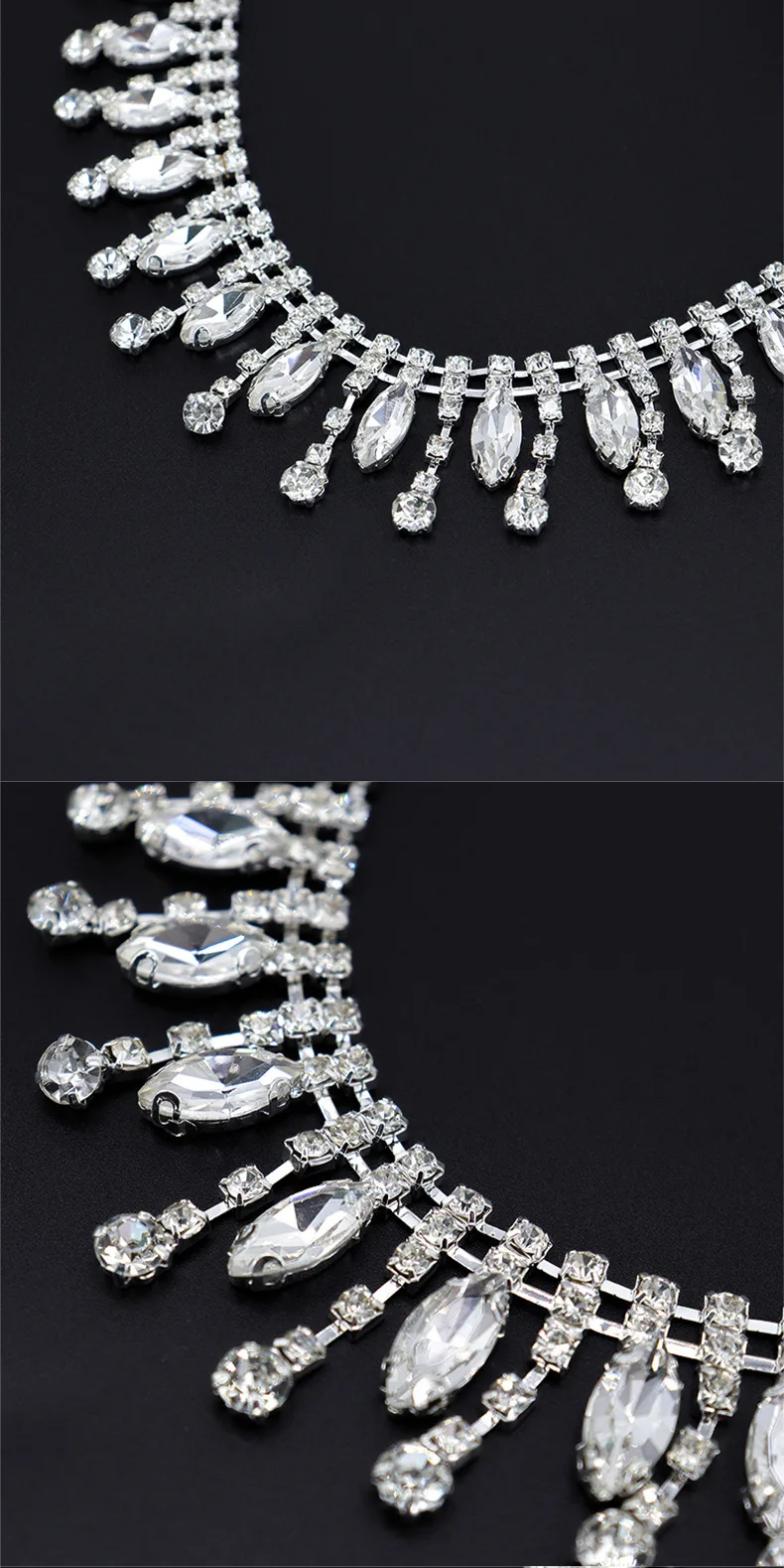 10 Meter Strass-Quastenband Funkelndes Kristallglas-Diamantband DIY Kunsthandwerk Hochzeitsgeschenke Dekoration Strass-Kette – Detail 4