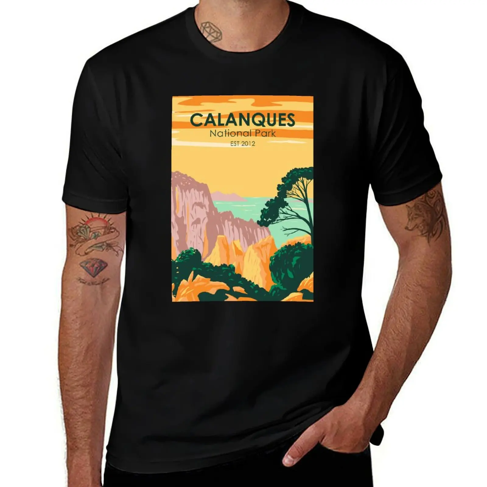 

T-Shirt man quality man luxury shirts National Calanques France Park man high graphic t Vintage t t shirt plain shirt brand