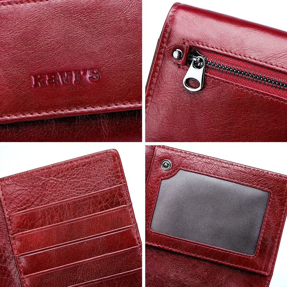 Fashionable Women Wallet Genuine Leather Long Classic Ladies Clutch with Zipper Coin Pocket Rfid Blocking Card Holder Phone Bag