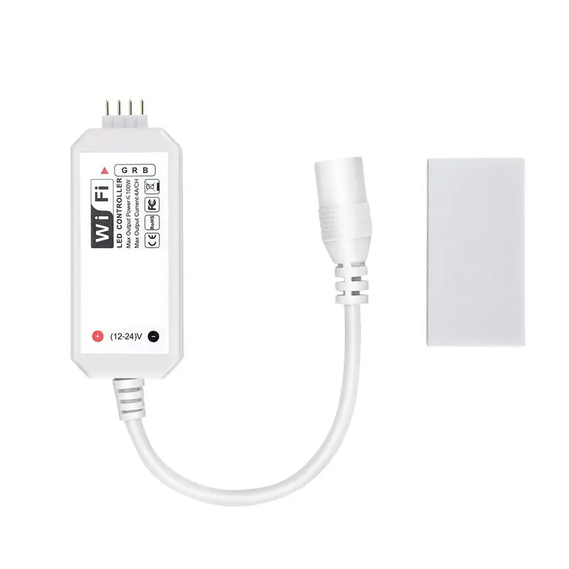 A98E-RGB Led Light Strip Voice Control Work With Alexa & Google Home, WIFI Wireless Smart Controller With Free App Via IOS Or An