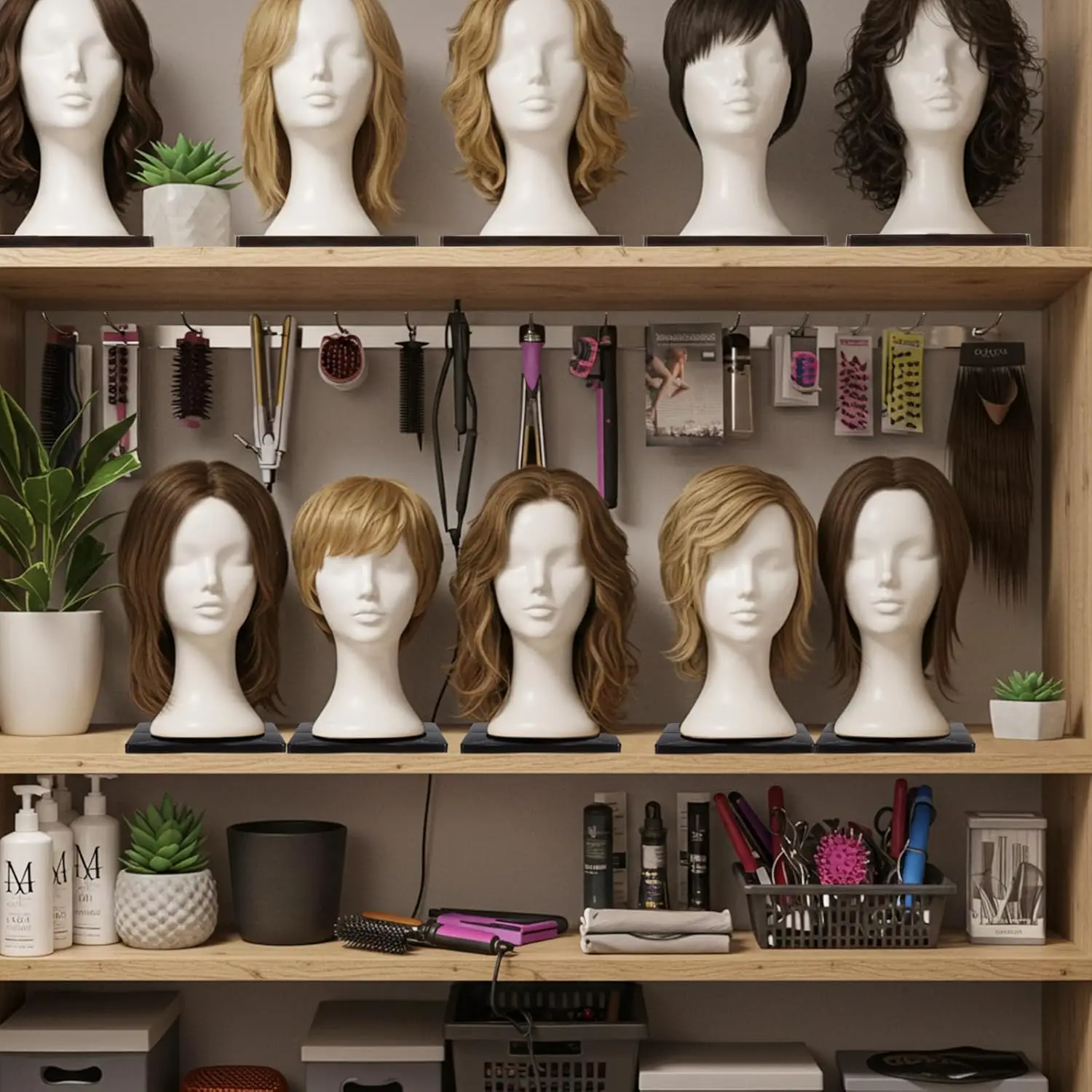 1-4Pcs Non Topple Foam Wig Mannequin Head Styling Holder