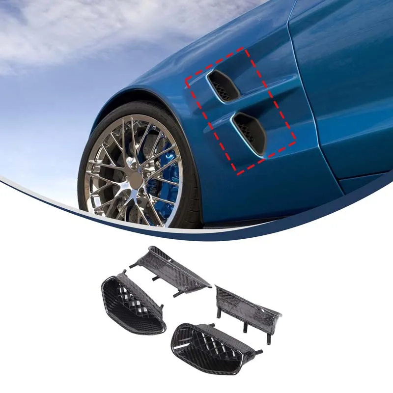 

For Chevrolet Corvette C6 ZR1 2009-2013 Car Side Fender Air Vent Splitter Trim Replace Real Carbon Fiber Outlet Accessories 4pcs