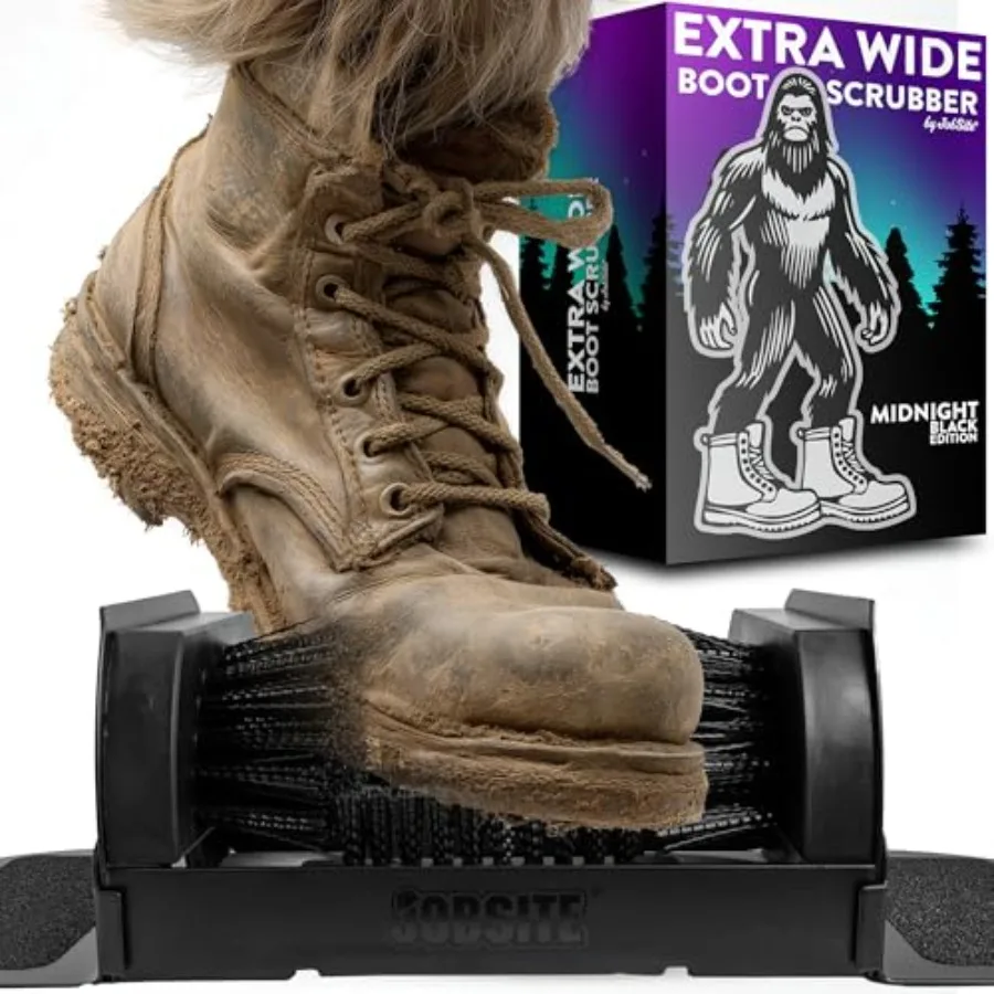 

Midnight Black Boot Scrubber for Outdoor Use - Large-Sized Shoe Cleaner Brush with No Mount Design - Ideal for High-Traffic Ent