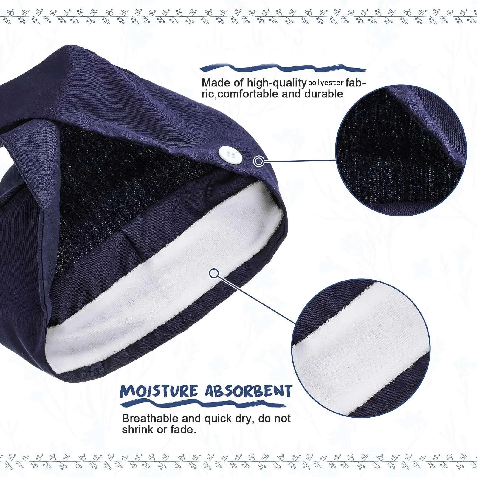 Heart Shape Embroidery Nurse Hat For Women With Buttons Beauty Salon Pharmacy Caps Lab Pet Doctor Surgicals Cap Operating Room