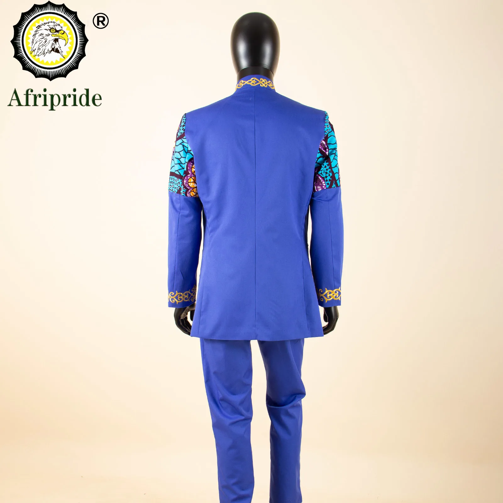 African Clothes for Men Slim Fit Embroidery Single Breasted Full Sleeve Printed Blazer and Pants Set Formal Outfits 2416078