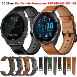 Leather Strap For Garmin Forerunner 965 245 645 265 745 255 Music Band Vivoactive 3 4/Venu 2 Plus/SQ 20 22mm Bracelet Watchbands