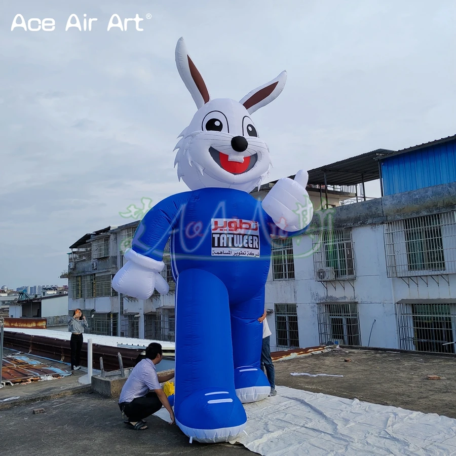 10m/33ft High Easter Bunny Green Dress Up Inflatable Costume Blow Up Rabbit For Festival Outdoor Event Decorations Made In China