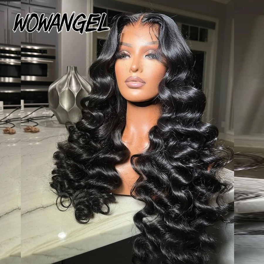 Perruque Deep Wave Lace Closure Wig sans colle pour femme, cheveux humains, pre-à-porter, nœuds Bye Bye, HD, 5x5, 250%