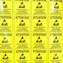 4.8*4.8cm ATTENTION Sticker Adhesive Label for ESD Anti Static Sensitive Device Electronic Shielding Anti-Static Party Packing