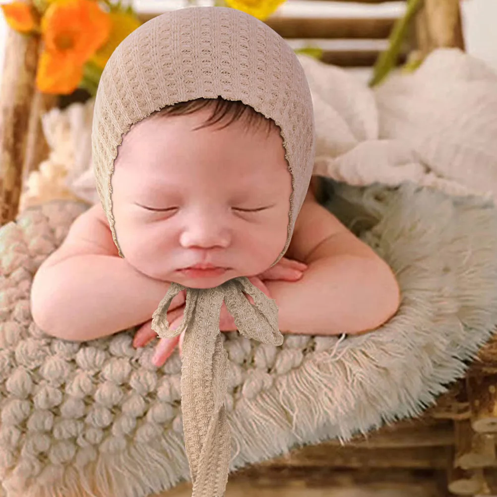 

1Set Newborn Photography Hat Set Elastic Baby Swaddle Wrap Blanket Infant Photo Prop Soft Breathable Wrap for Baby Photoshoot