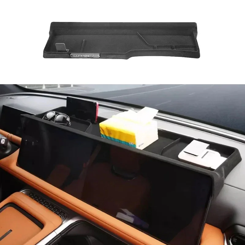 Auto Screen Rear Storage Box Fit for Xpeng G9 2022-2024 Modified Flocking Central Control Screen Rear Storage Box Car Accessorie