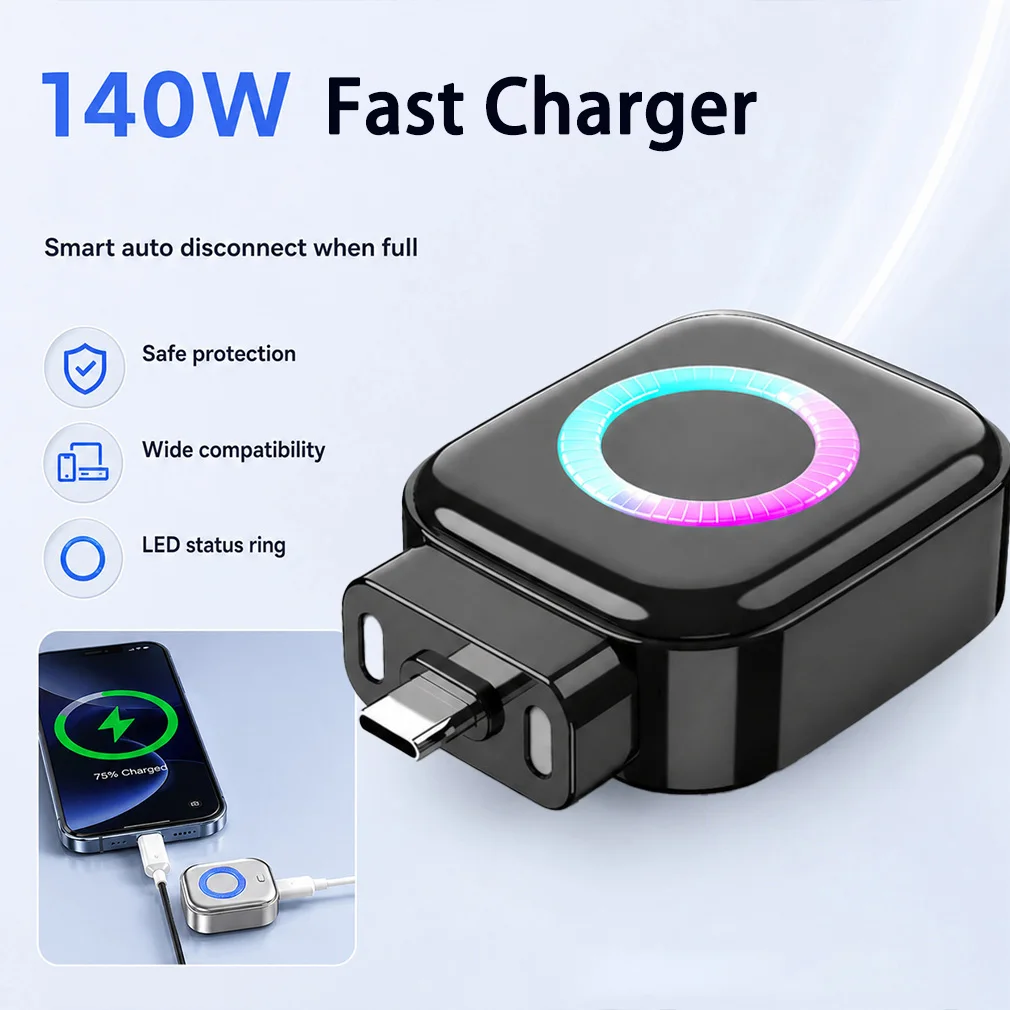 140W Automatic Power-Off Full Charging Separator Type-C Smart Auto Stop Fast Charger Adapter for Earphone Phone Dropshipping