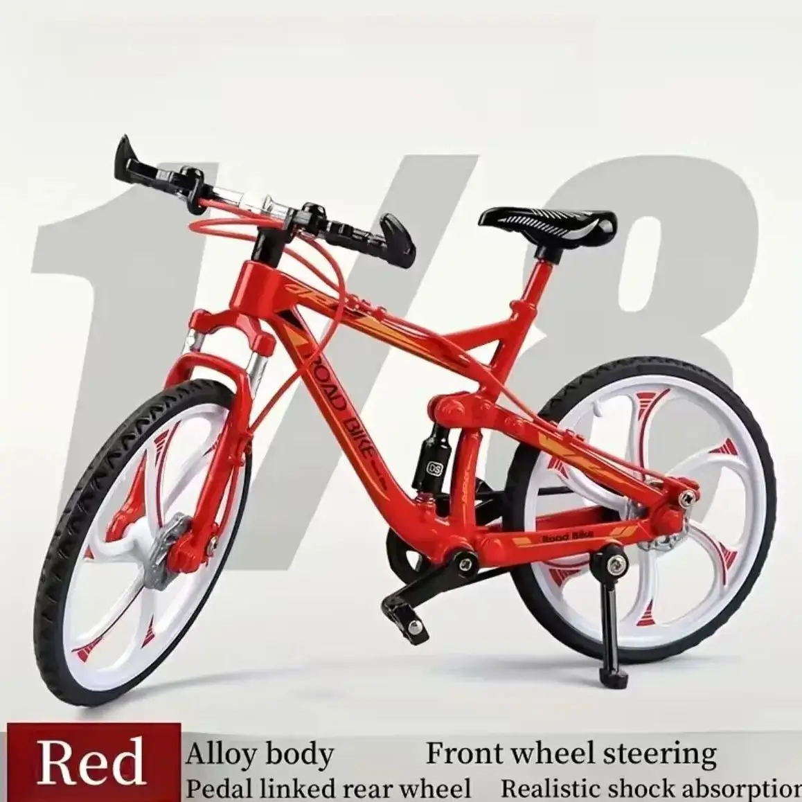 AliExpress NONE 1:8 Model Alloy Bicycle Diecast Shock-absorbing Mountain Finger Mini Bike Simulation Metal Bicycle Collection Gifts Boys Toys