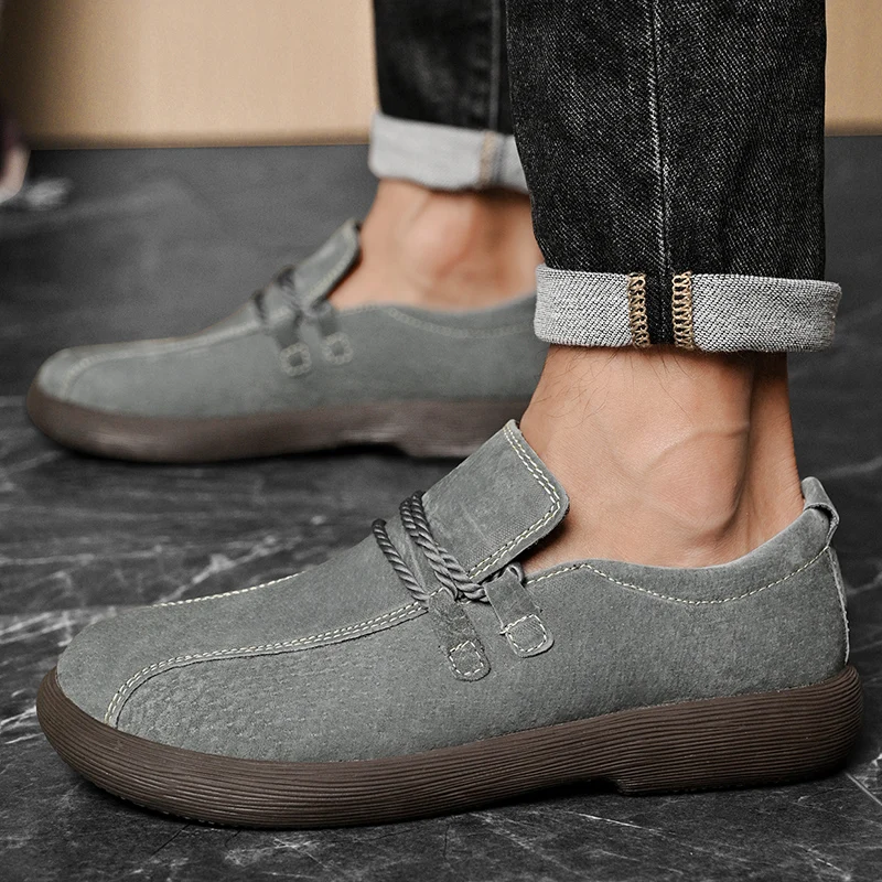 

Retro Style Casual Comfort Soft Leather Men's Shoes Low-quality Daily Commuting Shoes Outdoor Soft Sole Anti Slip Driving Shoes