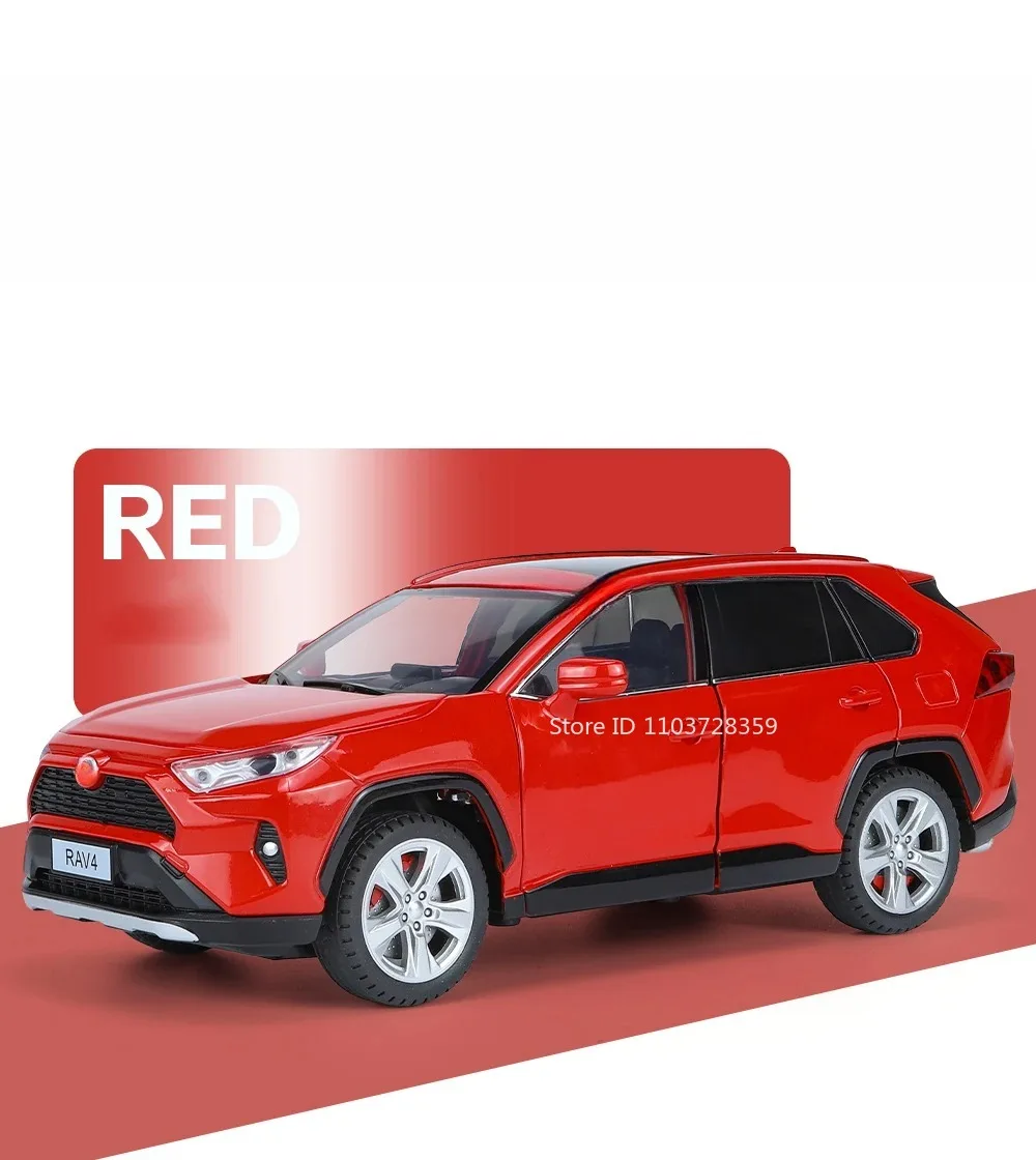 Maßstab 1:24 Highlander RAV4 Spielzeugmodell Miniaturautos Legierung Druckguss Sound Licht Türen geöffnet Zurückziehen Stoßdämpfung Jungen Geschenke – Detail 18