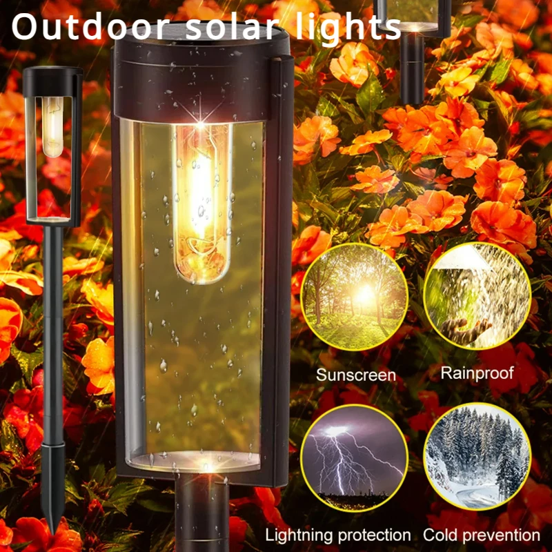 Outdoor Channel Solar Light Tungsten Filament Bulb LED Channel Corridor Lighting Waterproof Landscape Courtyard Lawn Alley