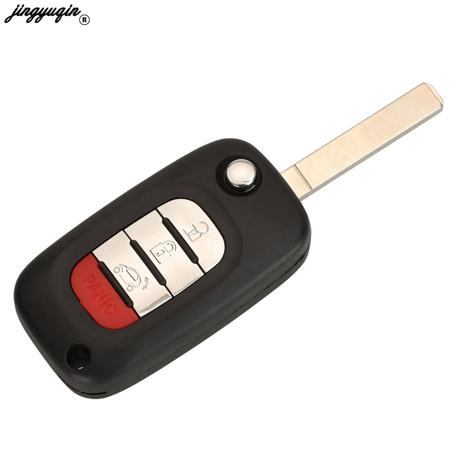 Jingyuqin 3/4 Nút Benz Smart Fortwo 453 Forfour 2015 2016 2017 Flip Remote Xe Chìa Khóa Vỏ Fob Uncut lưỡi Dao Thay Thế