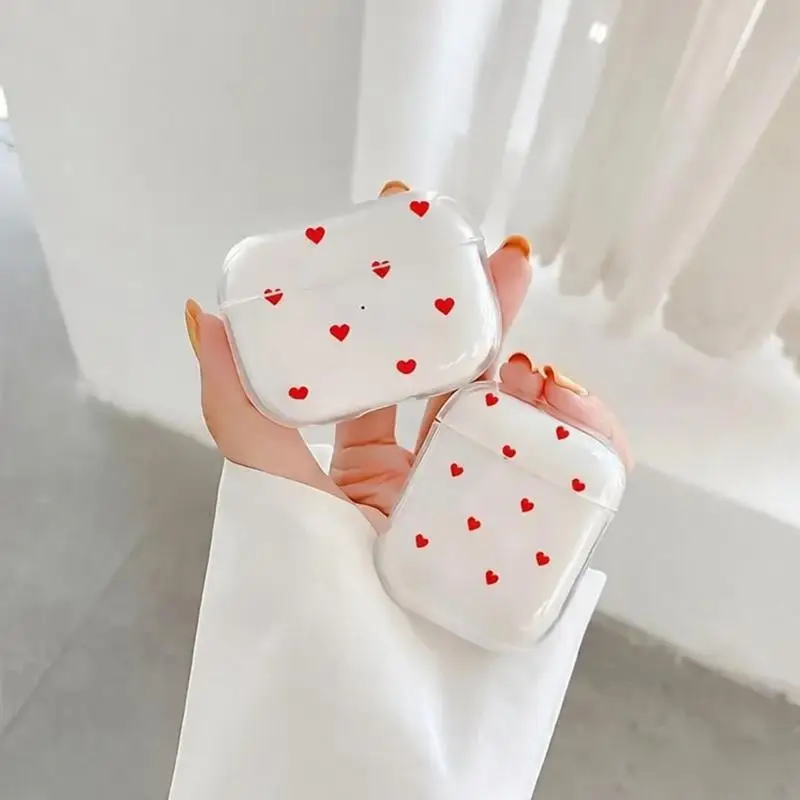 

Simple Red Love Heart Earphone Case for Airpods 4th 3rd Pro 3 Shockproof Soft Cover for Airpod 2 3 1 Protective Accessorie Shell