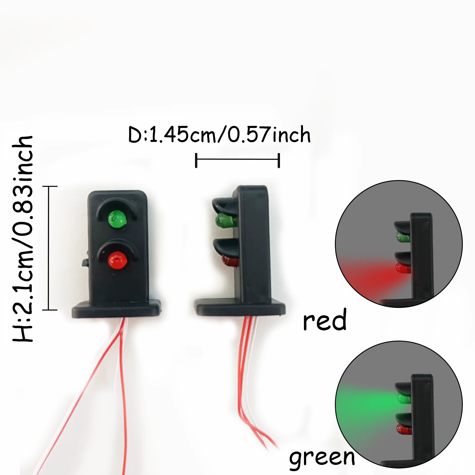 1 Stück HO-Maßstab Miniatur-Ampelmodell 1:87 ABS-Kunststoff-Spielzeuglampen für Eisenbahntrain-Layouts, Architektur und Diorama