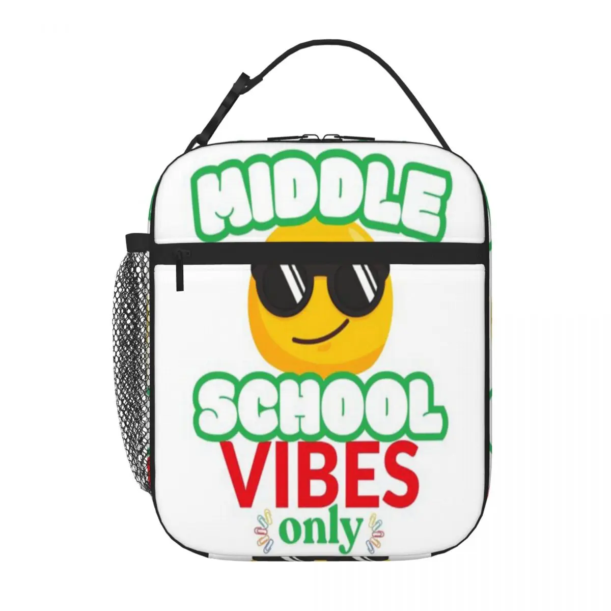 Bestselling Middle School Vibes Only Funny Back To School Meme Watercolor Picnic Lunch Bag Camping Meal Sports Lunch Bag