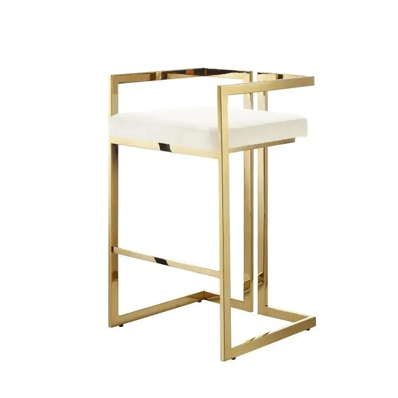 

Лидер продаж, барные стулья, подушка для сиденья стула, мягкий, высокого качества, современный, роскошный, высокий барный стул из нержавеющей стали с золотой рамой