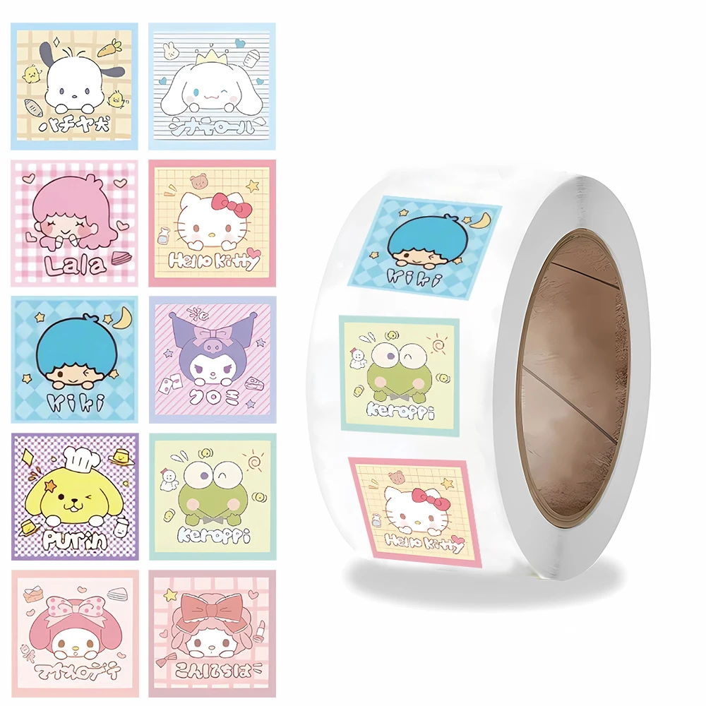 500PCS Cartoon Cute Sanrio Fun Roll Sticker Laptop Luggage Skateboard Bicycle Cafe Backpack Waterproof Refrigerator Car Sticker