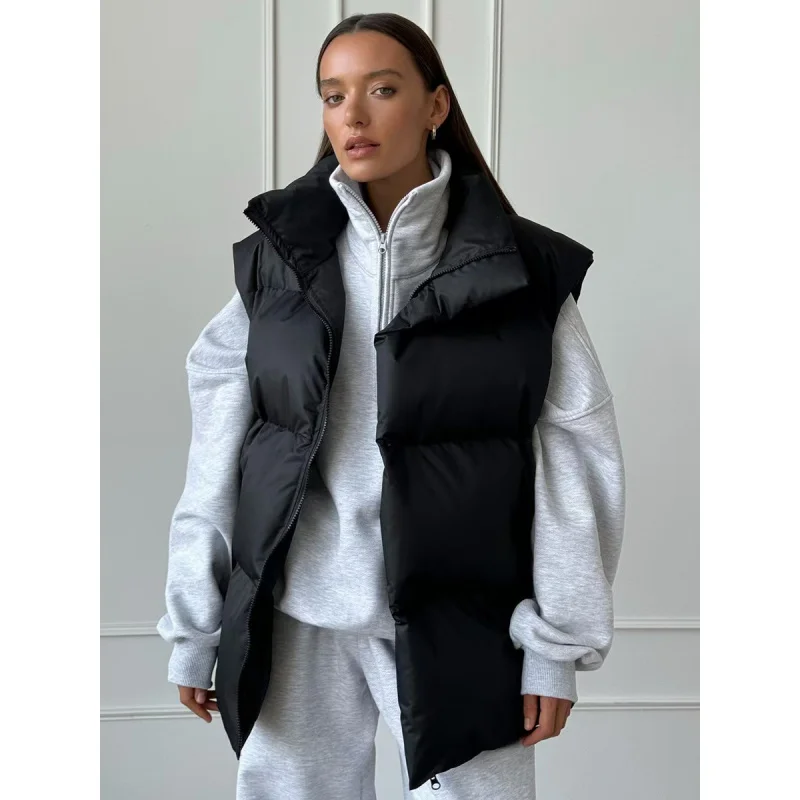 

Autumn and Winter Women's Cotton Padded Vest，Thickened Thermal Jacket，Fashionable and Warm Jacket