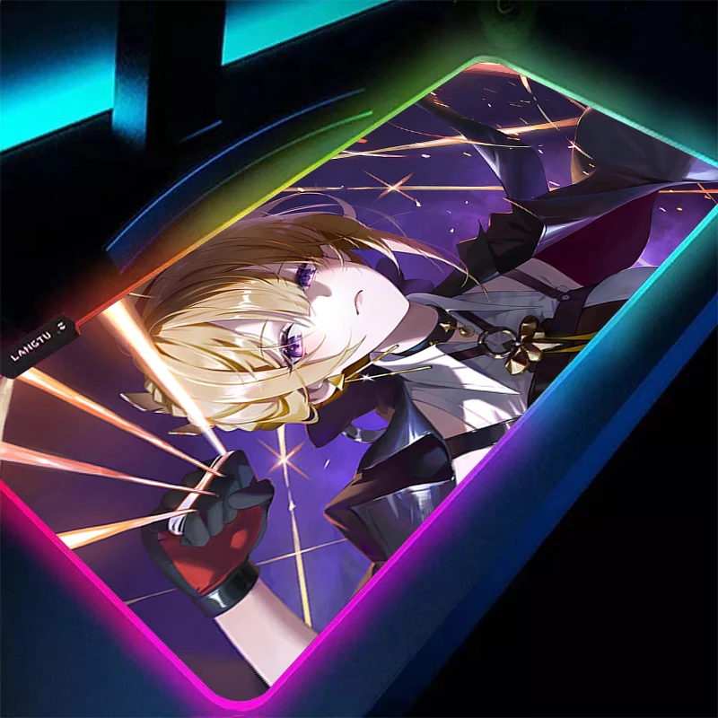 

RGB Mouse Pad Gamers Decoracion Evelyn Chevalier Desk Mat Zenless Zone Zero Mousepad Gaming Accessories Varmilo LED Keyboard Pad