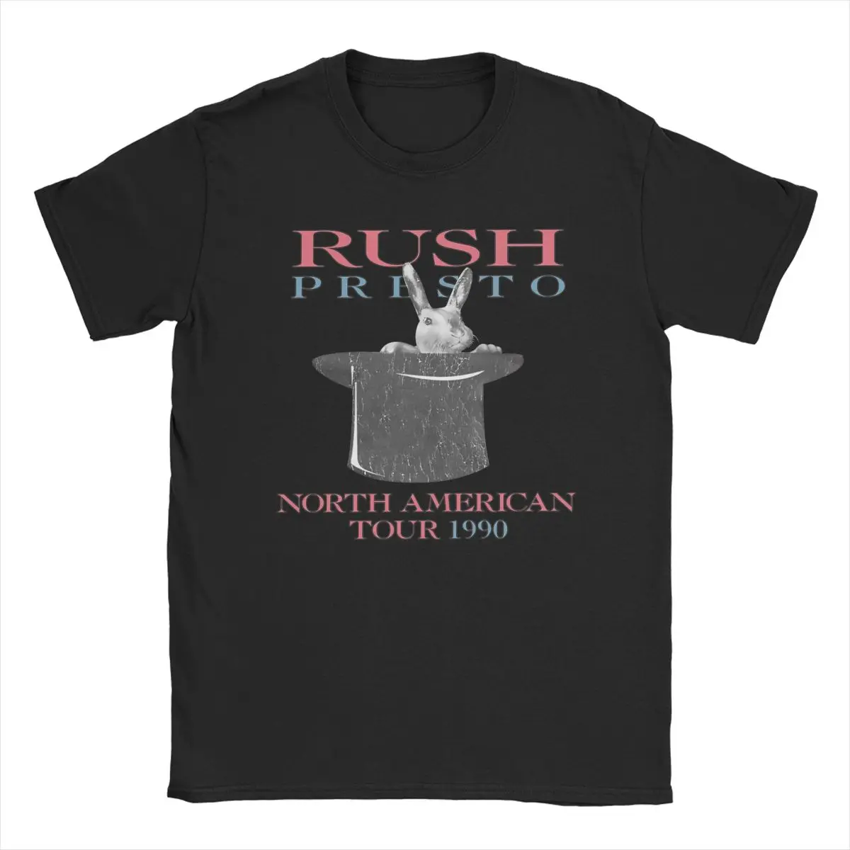 PRESTO 1990 Rush Rock Band T-Shirts Men Cool Pure Cotton Tees O Neck Short Sleeve T Shirts Plus Size Clothing