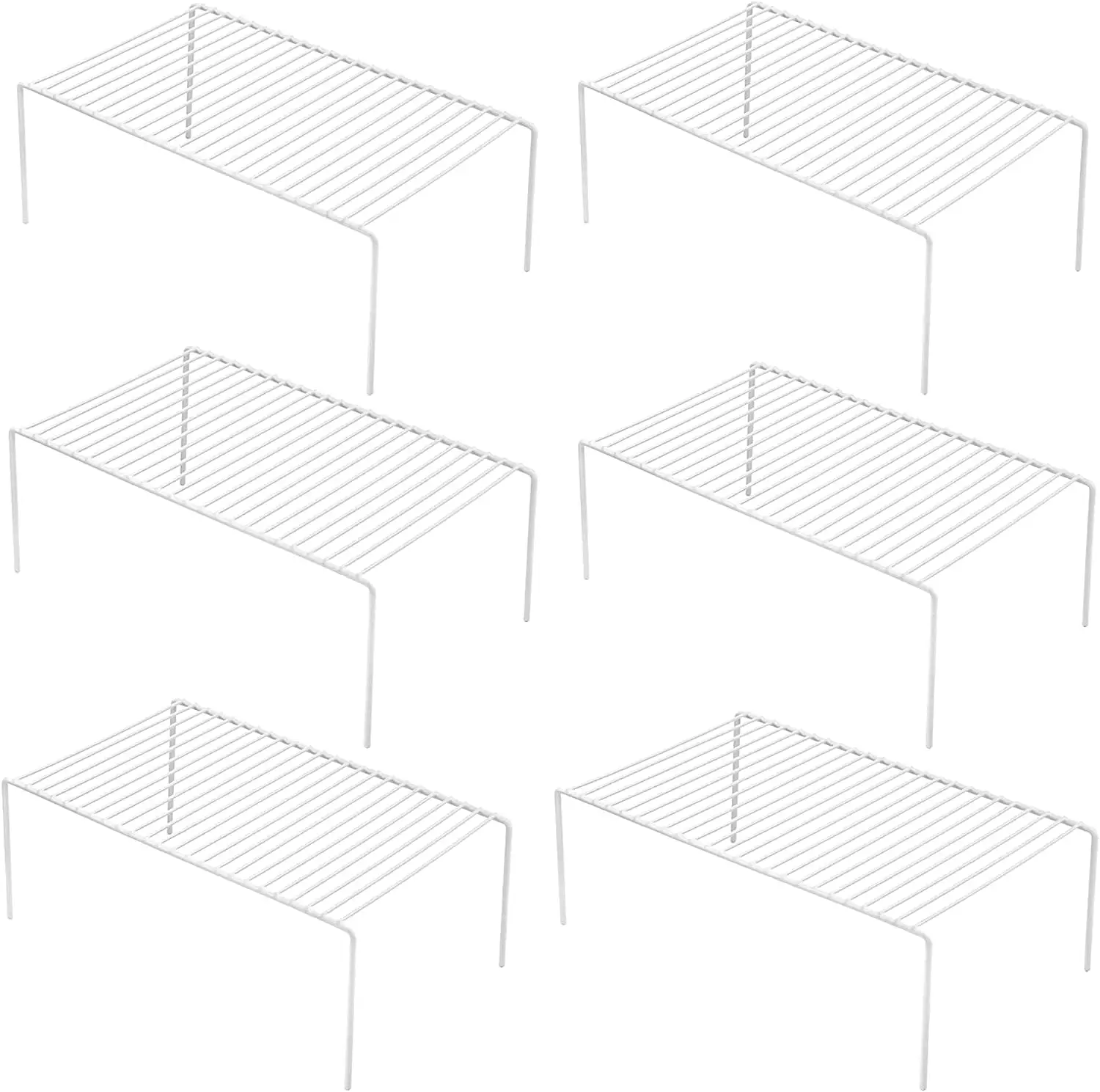 

Набор полки из средней нержавеющей стали с металлической проволокой, 6 шт., 13 x 9,4 дюйма для организации кухонной кладовой и стойки