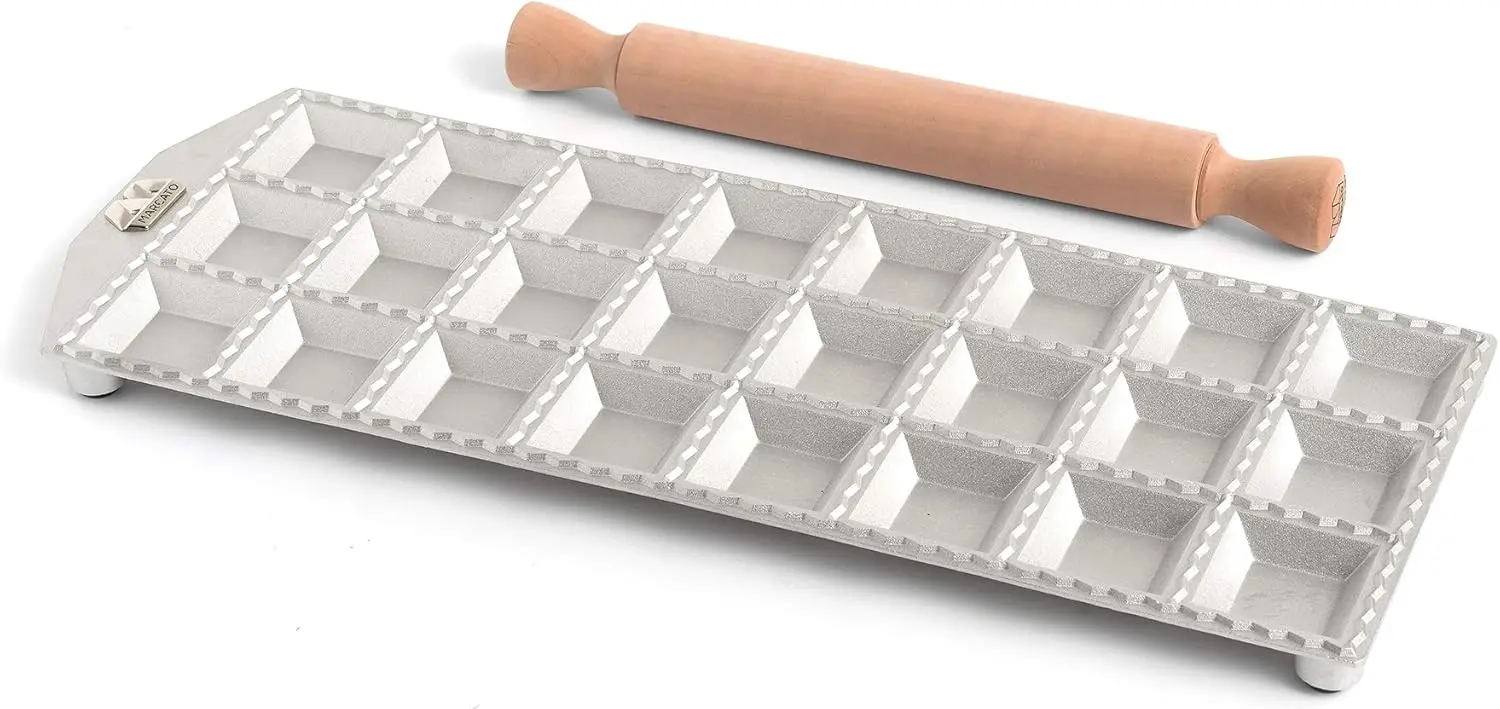 

Ravioli Maker Mould for Homemade Pasta, Makes 24 Square Raviolis in 2-Inch Size
