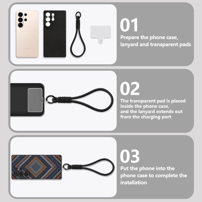 Carbon Fiber Texture Print Phone Case For Samsung Galaxy S26 S25 S24 ultra S23 S25 FE A57 A37 A17 A56 A55 A16 A26 Lanyard Cover - view 3