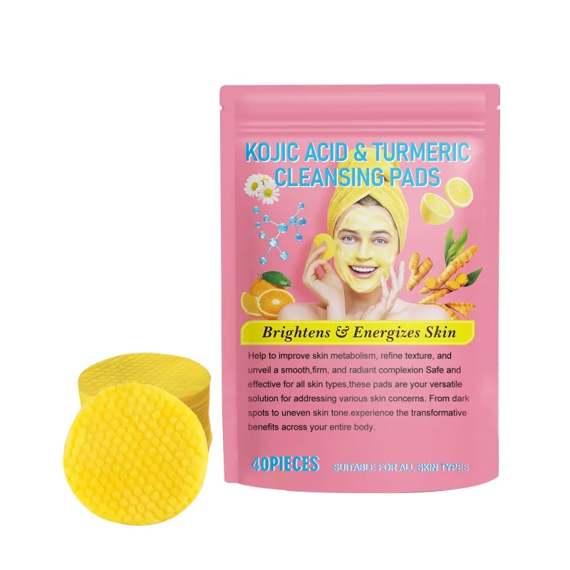 

Turmeric Kojic Acid Cleansing Pads For Gentle Facial Cleansing, Skincare, Reducing Acne, Brightening & Refining Pores