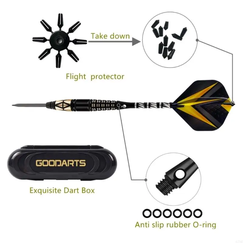 920L Darts Metal Tip Set,Tipped Metal Darts Steel Tip Set Professional with Aluminum Shafts,Brass Barrels ,Carrying-Case