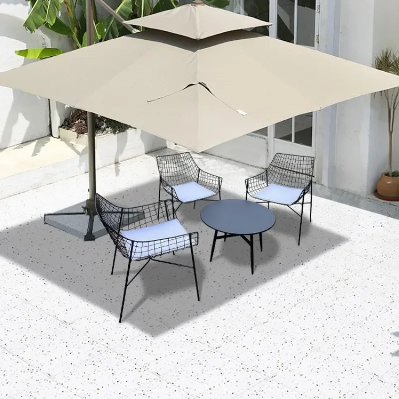 Simple villa leisure outdoor outdoor chair milk tea shop hotel garden rest table and chair combination