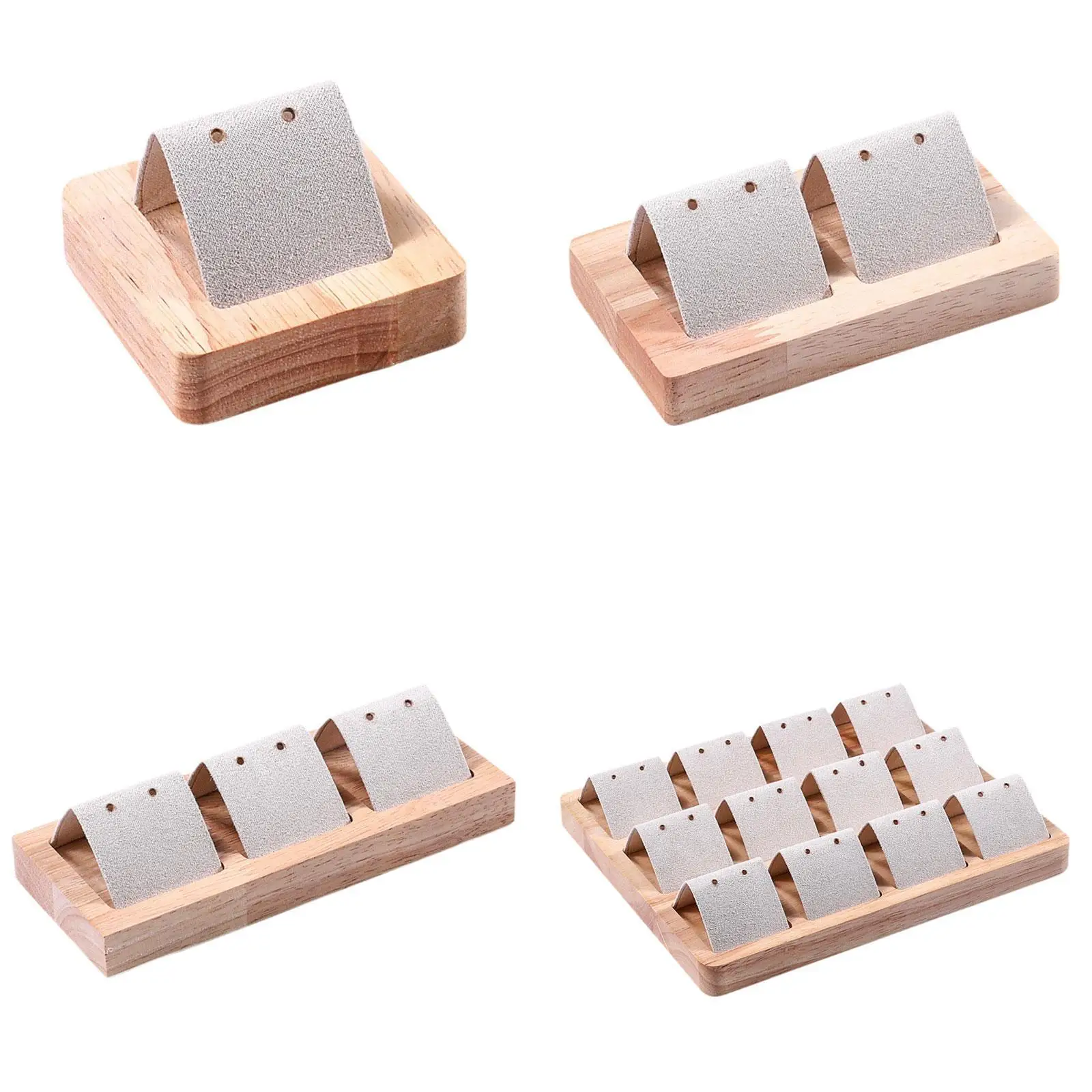 Earring Holder Dangling Stand with Hole Rustic Wood Base Jewelry Display Rack Ear Organizer for Store Shows Retail Ear Stud