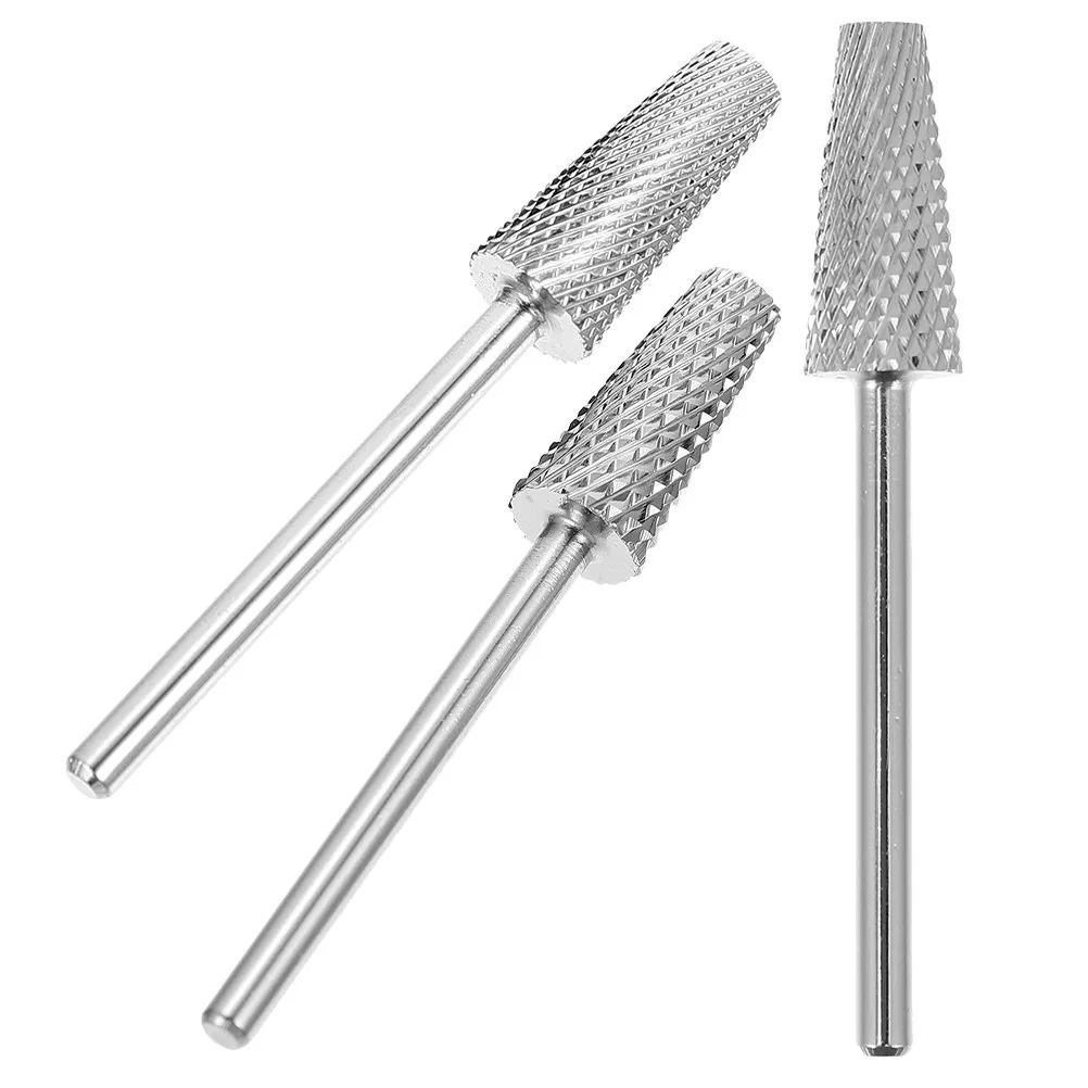 

3Pcs Nail Drill Bits Cone Shape Grinding Heads Nail File Bits Set for Women Home Salon Manicure Drill Bit Set