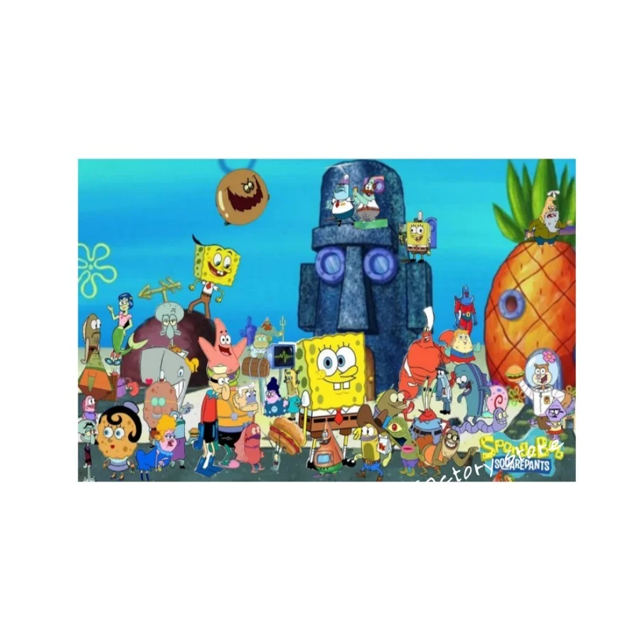 สปอนจ์บ็อบ สแควร์แพนท์สปริ้นท์จิ๊กซอว์ปริศนากระดาษแข็ง/ไม้ 108/200/300/500/1000 ชิ้นปริศนาสำหรับผู้ใหญ่เด็กของขวัญของเล่นเกมครอบครัว